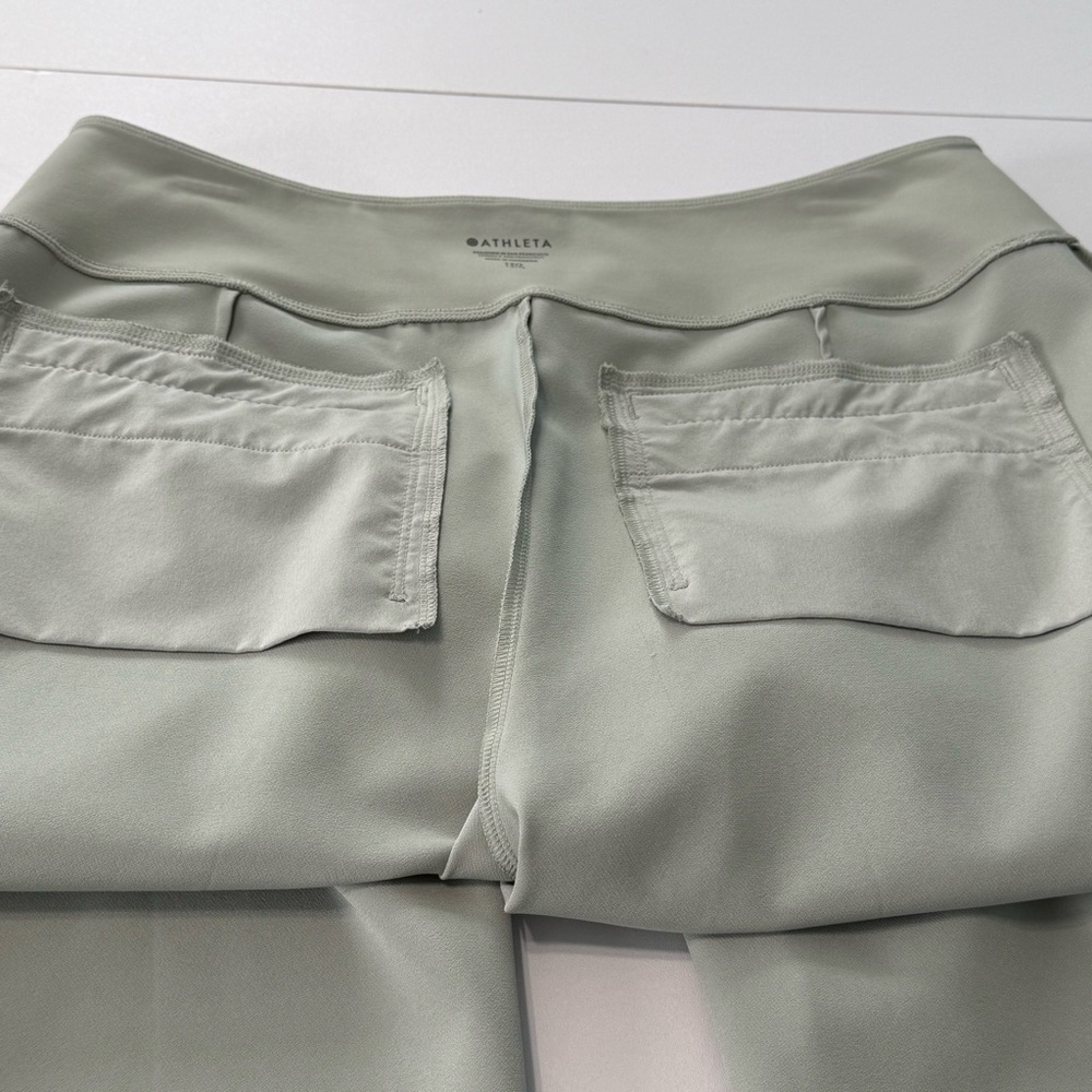 Athleta Endless High Rise Pants Women 12 T Work Travel Ankle Length Vera Green - Picture 8 of 15